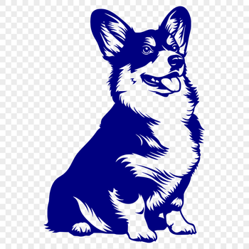 Sitting Corgi Digital Artwork