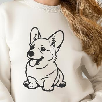 A full-body illustration of a corgi sitting upright, suitable for use as clip art in various formats including SVG.