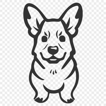 A standing corgi with a full body appearance, ideal for vector art and clipart designs.