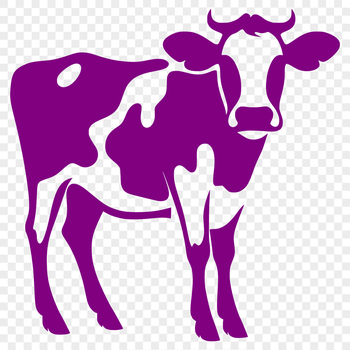 A full-body illustration of a cow on a white background.