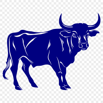 A simple illustration of a cow in full body view, suitable for graphic design and digital art.