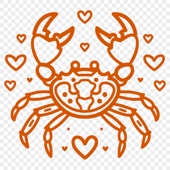 A detailed illustration of a crab from head to tail, featuring loving details.