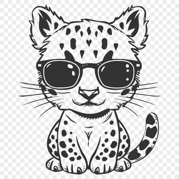 Creative Big Cat Wearing Sunglasses PNG