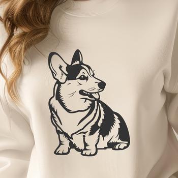 A full-body illustration of a sitting Corgi, suitable for various digital applications.