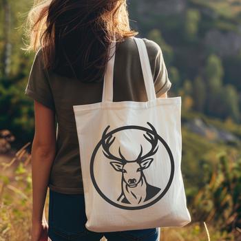 A close-up illustration of a deer's head, suitable for vector design and commercial use.