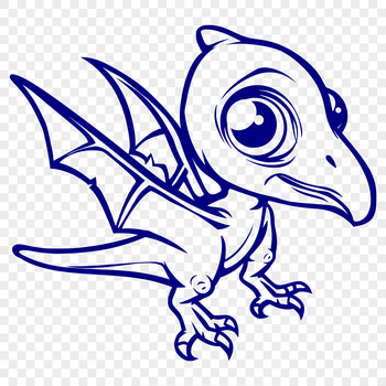 A full-body illustration of a prehistoric baby dinosaur with intricate details.