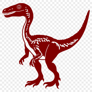 A prehistoric dino in full body pose, suitable for vector design and cutting machine projects.