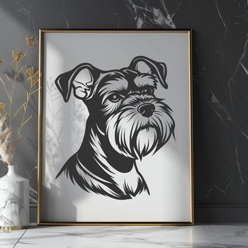 A small-sized dog breed with a distinctive beard and eyebrows, suitable for pet owners looking for printable artwork.