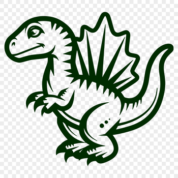 Vector design of a single large dinosaur figure.