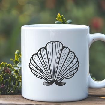 A decorative seashell design suitable for crafting and DIY projects.