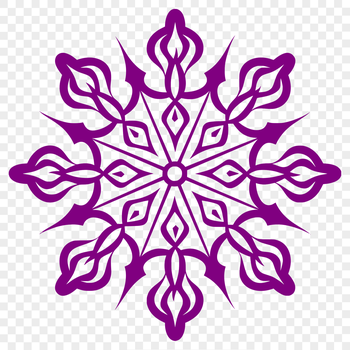 A stylized snowflake design suitable for winter themes, perfect for use in graphic design software.
