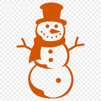 A simple winter character made from snow, often associated with Christmas.