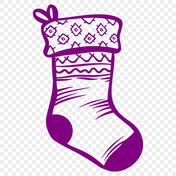 A simple Christmas stocking design made from vector shapes.