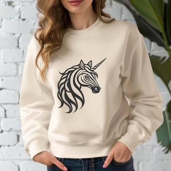 A mythical creature with a single horn on its forehead, typically associated with fairy tales.