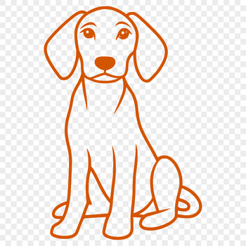 Weimaraner dog in full body sitting position, suitable for vector art designs.