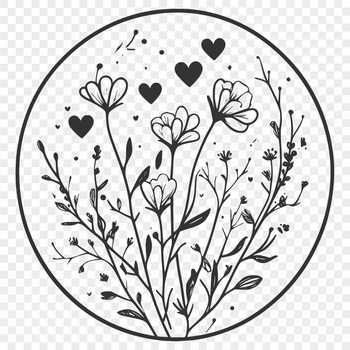 A colorful illustration of a wild flower with intricate details, suitable for digital crafting and design projects.
