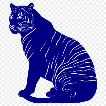 A detailed illustration of a tiger in full body pose, suitable for various design applications.
