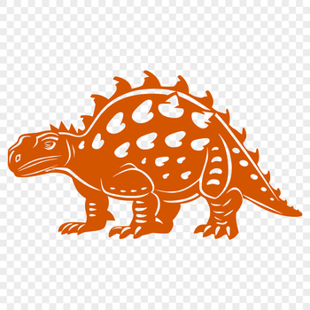 A prehistoric dinosaur standing upright with its full body visible, designed as a digital clip art.