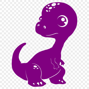 A detailed illustration of a baby prehistoric dinosaur, depicted in full body.