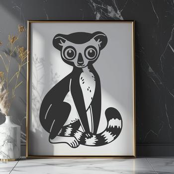 High-quality SVG rendering of a single lemur animal from various angles.