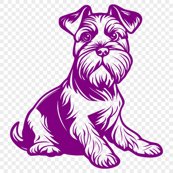 Vector art design featuring a small-sized dog in a seated position.