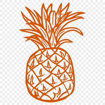 A stylized illustration of a pineapple in various colors, perfect for creating digital designs or crafts.