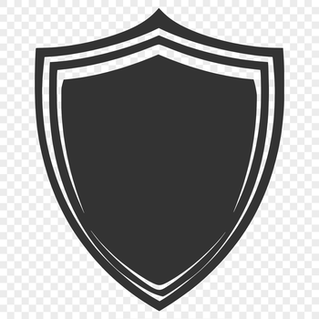 A simple shield design made from vector shapes, suitable for various applications including digital art and crafting.