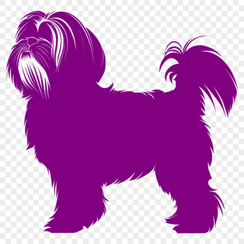 A full-body illustration of a Shih Tzu standing on its hind legs, suitable for clip art and vector design.