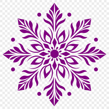 A delicate ornate snowflake design featuring intricate patterns suitable for winter or Christmas decorations.