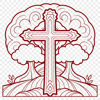 A simple design of a Christian crucifix with intersecting bars.