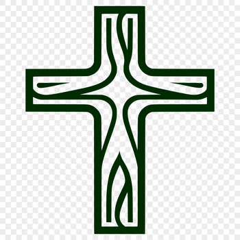 A simple line drawing of a cross, commonly used in religious contexts.