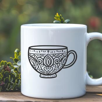 A simple cup design for digital cutting machines and craft projects.