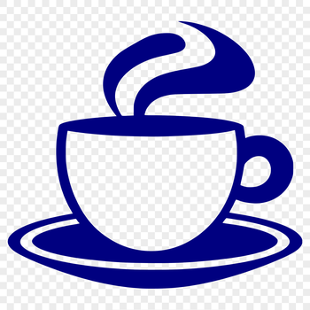 Simple design of a cup with a handle and rim, suitable for vector art and clip art projects.