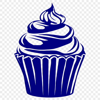 A single serving-sized cupcake with a rounded shape and decorative edges.