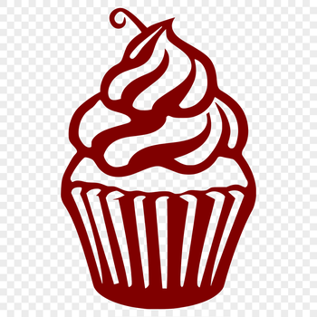 A small baked cupcake with frosting and sprinkles on top.
