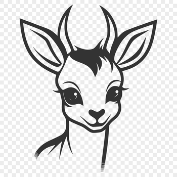 A detailed illustration of a deer's head with intricate details, suitable for vector art projects.