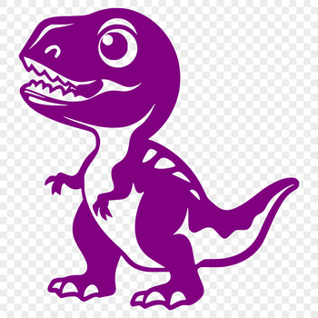 A detailed illustration of a baby Tyrannosaurus Rex dinosaur from the prehistoric era.