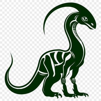 A detailed design of a dinosaur created as a high-quality SVG graphic for use with cutting machines and creative software.