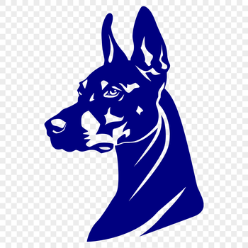 An SVG image featuring a breed-specific representation of a Doberman Pinscher, ideal for use in digital design projects.
