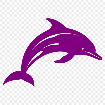 A realistic full-body illustration of a dolphin in the ocean.