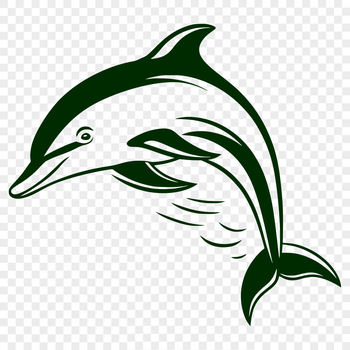 A vector representation of a dolphin showcasing its sleek shape and anatomy.
