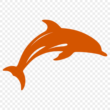A detailed illustration of a dolphin's full body, suitable for vector graphics design.