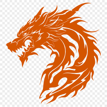 A fantasy mythical creature with a dragon's head, designed as vector art for digital use.