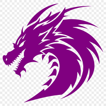 Vector illustration of a mythical creature's head, designed as a dragon.
