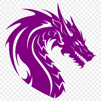 A mythical dragon's head with scales and wings, suitable for vector design and cutting machine projects.