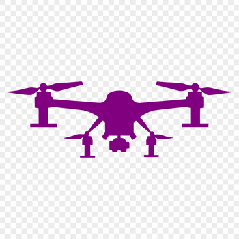 High-resolution vector design of a UAV vehicle in silhouette form.