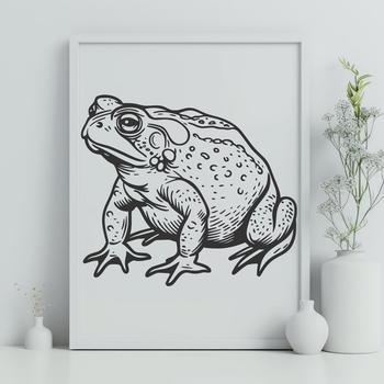 A simple illustration of a toad in full body pose, suitable for vector art and design.