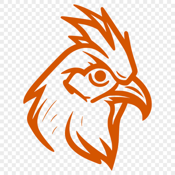 A realistic illustration of a chicken's head, ideal for vector art designs.
