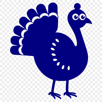 A detailed illustration of a farm animal turkey from the front.