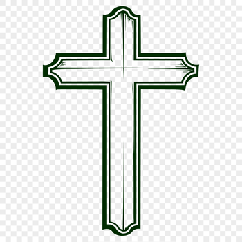 A simple, vector-designed crucifix icon suitable for various designs.